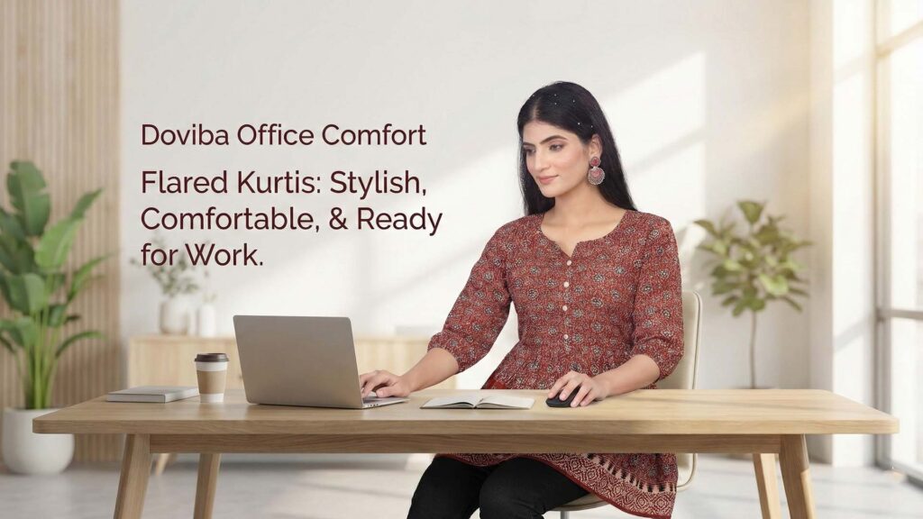 Flared Kurtis for Office Wear: Everyday Comfort with Doviba